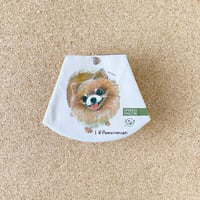 【ポメラニアン】マスクケース　出し入れ簡単！裏地には抗菌生地仕様：KMポメ「みててね」