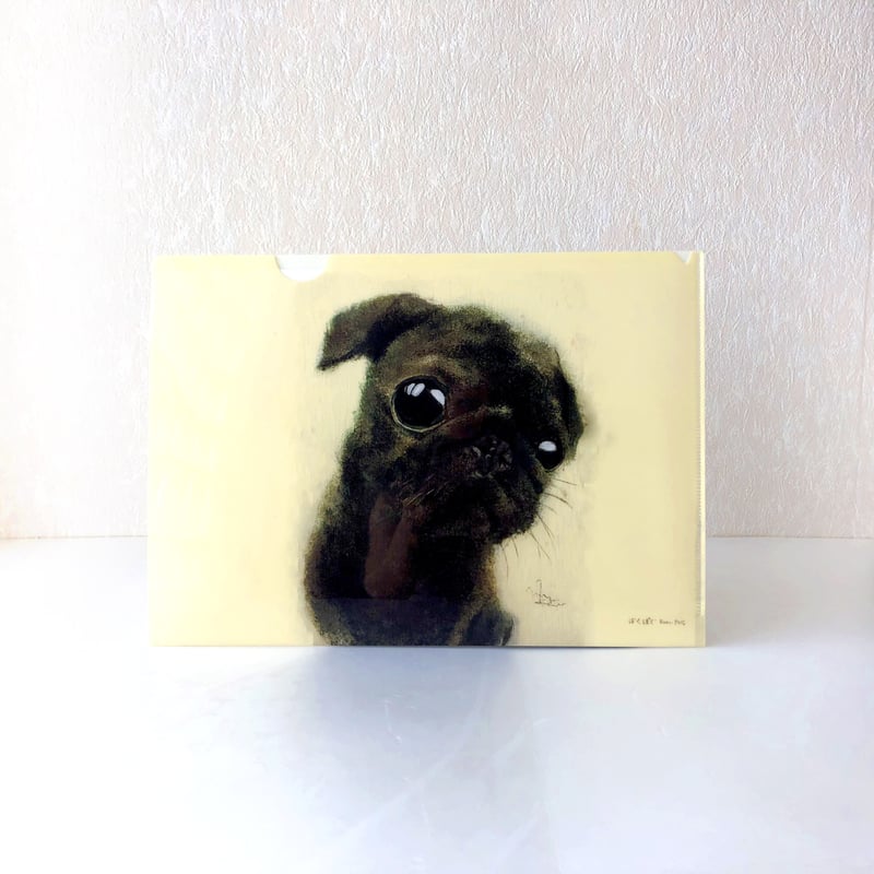 クリアファイル／黒パグ（A4）～絵本『ぼくぱぐ』～ステーショナリー