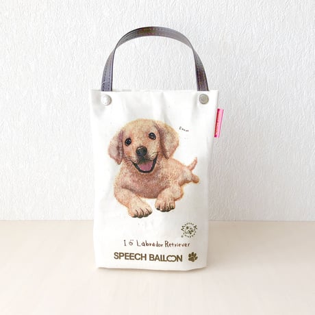 【ラブラドール】「I ♡ PET」ペットボトルホルダー（ペットボトルバック）イエローラブ／お散歩バッグ