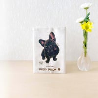フレンチブルドッグ／ブリンドル（黒）「ブックカバー」品番：KMフレブル「おでかけ」文庫本カバー