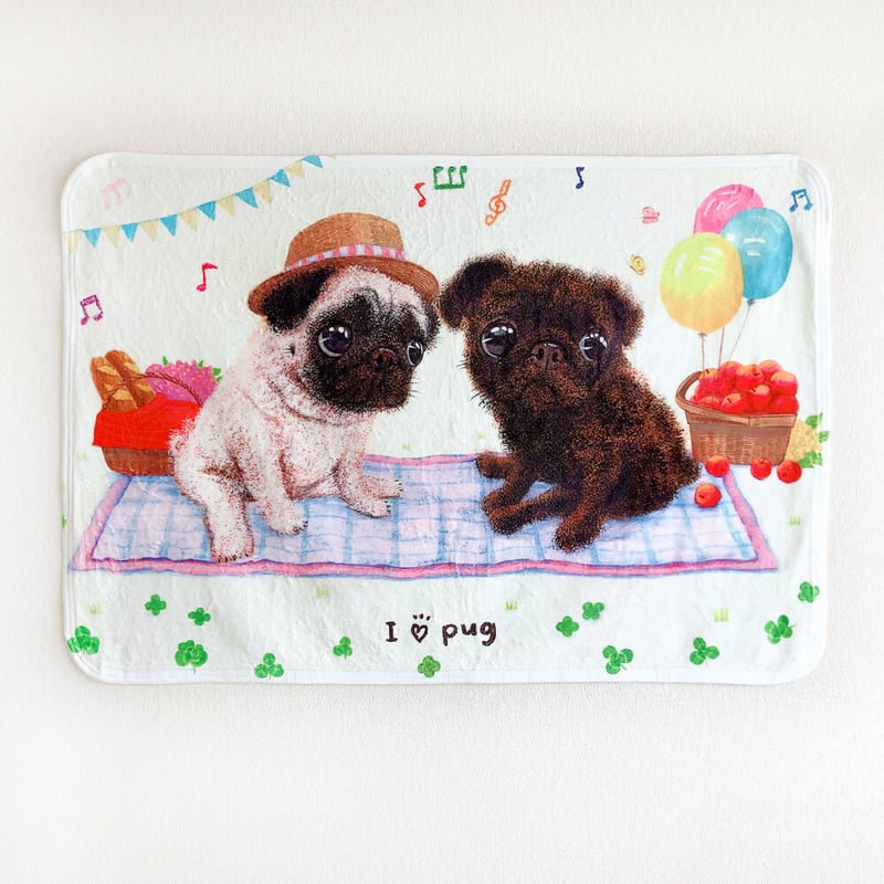 パグ】ふわふわブランケット（ひざ掛け）🌟ラッピング対応🌟プレゼント