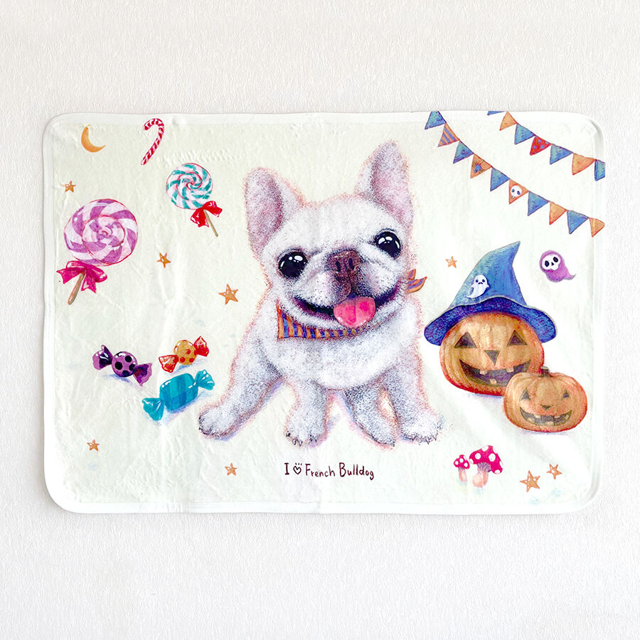 フレンチブルドッグ】ふわふわブランケット（ひざ掛け