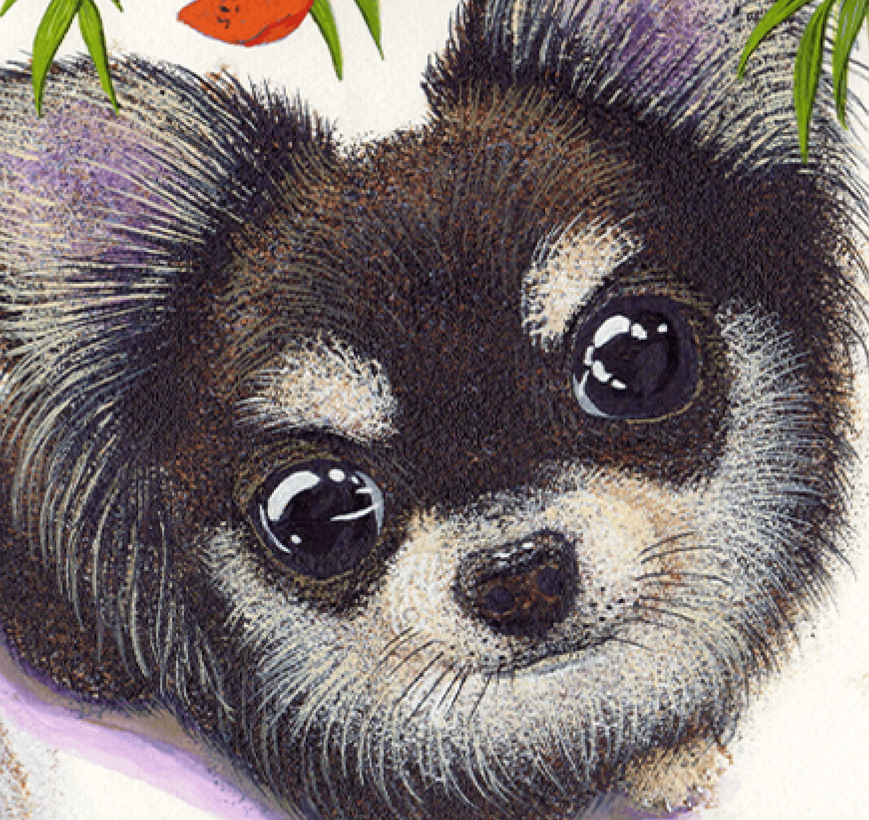 ま*ゆ様 絵画原画（エンジェル元気を出して）妖精達の絵　わんこの絵　ファンシーA original