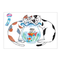 おかべてつろう 2026年新作 ねこ夏ポストカード【たのしい夏の思い出に】