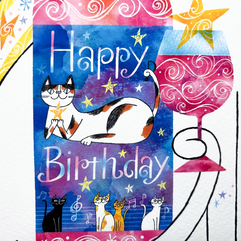 おかべてつろう 額装ジークレープリント【Happy Birthday きみの生まれ