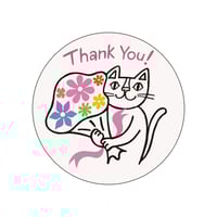 おかべてつろう ねこミニシール（丸/45個）【感謝の花束をあなたへ】