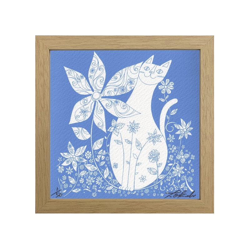 希少　おまけ付き　おかべてつろう　サイン入り　ジークレープリント　猫　アート fit=scale-down,w=1200
