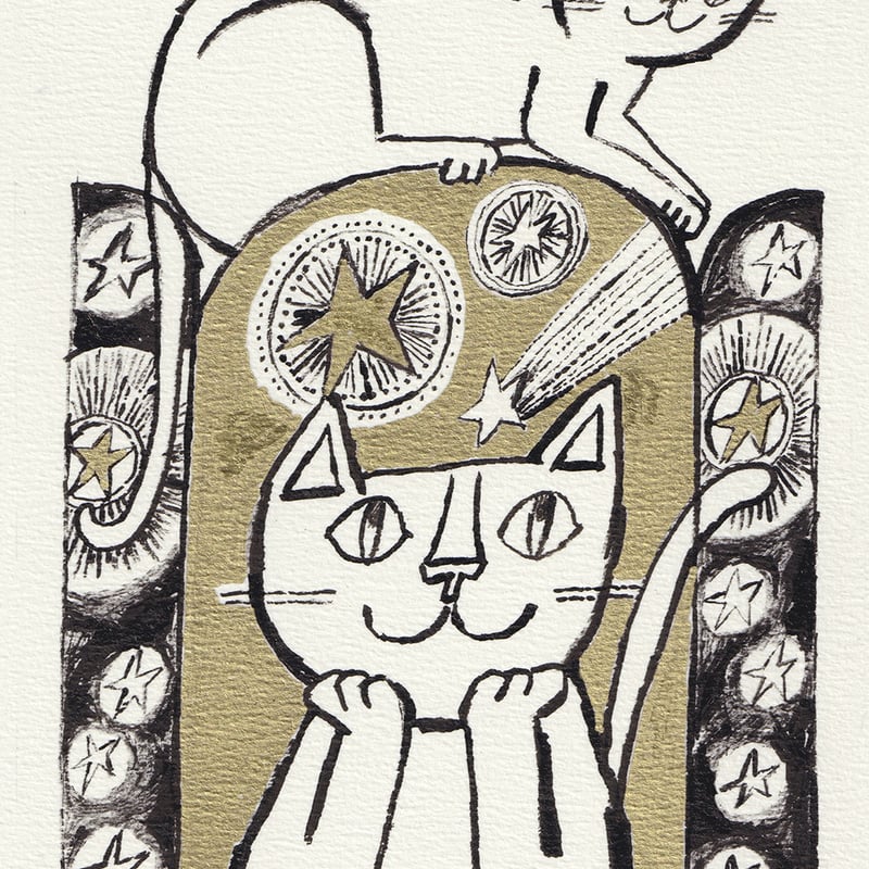 5日間限定販売 おかべてつろう モノクロミニ原画【このままで No.51