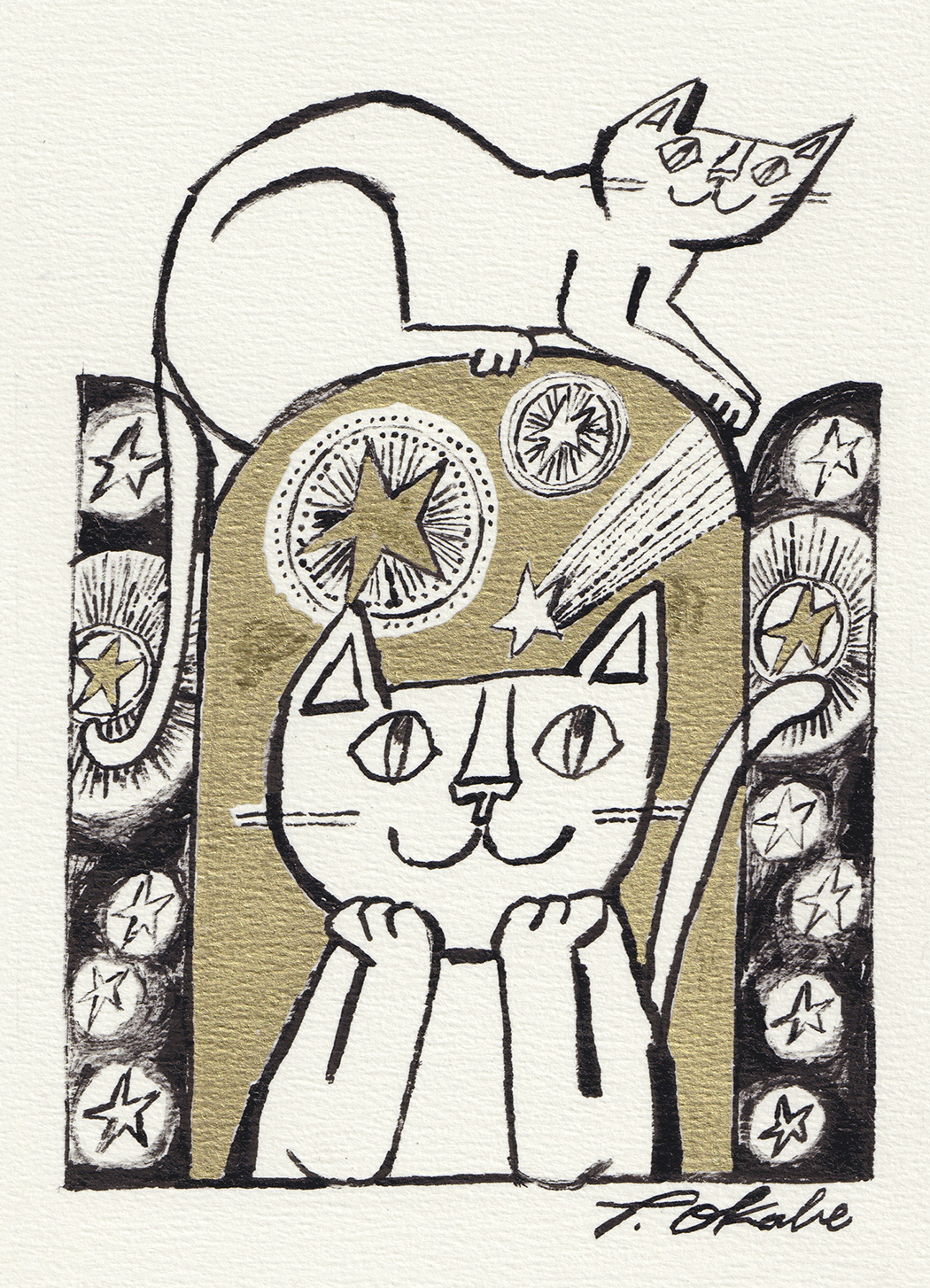 5日間限定販売 おかべてつろう モノクロミニ原画【このままで No.51