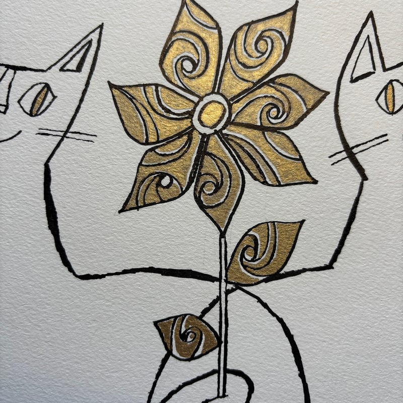 5日間限定販売 おかべてつろう 額装原画【きみと逢えた日に咲く花