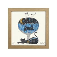 《期間限定SALE》おかべてつろう 額装ジークレープリント【森の夜】