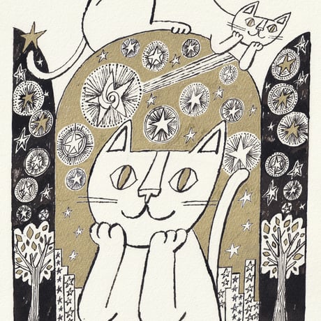 5日間限定販売 おかべてつろう 額装原画【あの日、きみと見た流れ星】