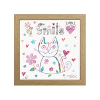 《期間限定SALE》おかべてつろう 額装ジークレープリント【Smile きみには笑顔がいちばん似合う】