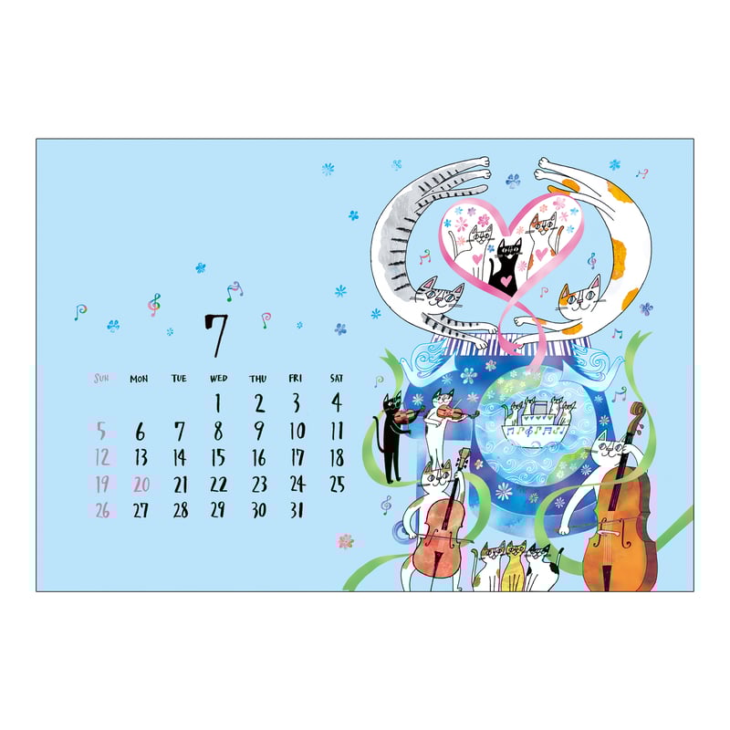 SALE》おかべてつろう 2026年ねこ卓上カレンダー | おかべてつろう