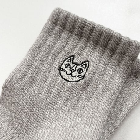 おかべてつろう Nurture ねこ靴下（グレー）