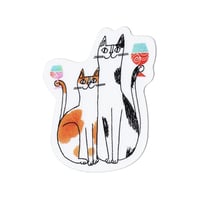おかべてつろう ねこステッカー【ワイン】