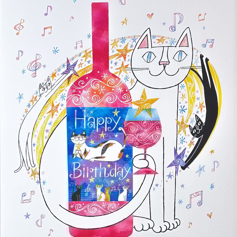 おかべてつろう 額装ジークレープリント【Happy Birthday きみの生まれ