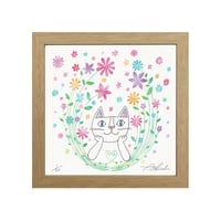 《期間限定SALE》おかべてつろう 額装ジークレープリント【もすこし力をぬいて生きてみようかな】