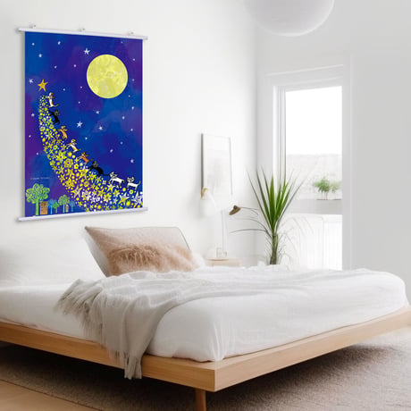 おかべてつろう ねこタペストリー（小）【輝く明日へ続く道】※納期約2〜3週間