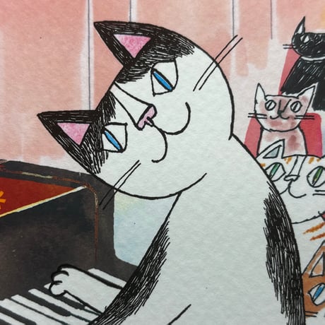 おかべてつろう 額装ジークレープリント【音の光】※納期約2〜4週間