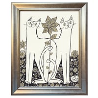 5日間限定販売 おかべてつろう 額装原画【きみと逢えた日に咲く花】
