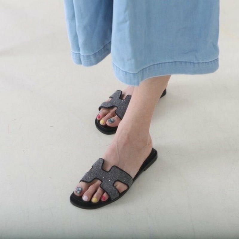 本革 フラットサンダル レディース 履きやすい サンダル フラット