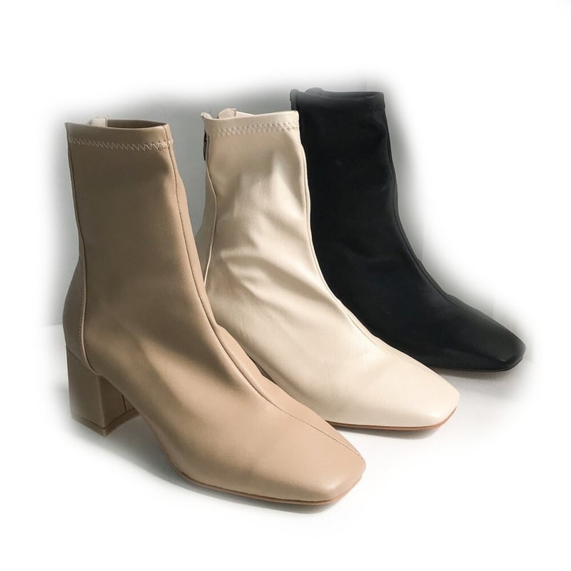 G*Y様 【新品】STYLE DELI 4.5cmチャンキーヒールブーツ スエー 最終【新品】STYLE DELI 4.5cmチャンキーヒールブーツ スエー