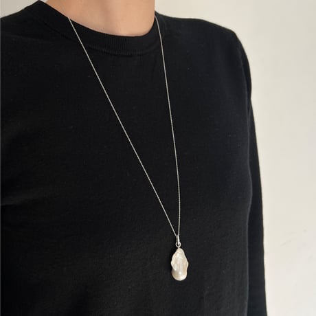 Baroque pearl long necklace