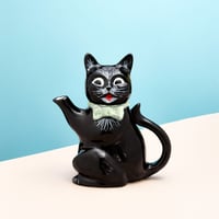 Black Cat Tea Pot "CHARLIE" / 英国製キャット・ティーポット  "チャーリー"(Green Bow)