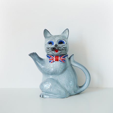 Grey Cat Tea Pot "JACK" / 英国製キャット・ティーポット  "ジャック"(Union Jack)