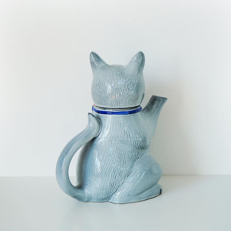 Grey Cat Tea Pot 