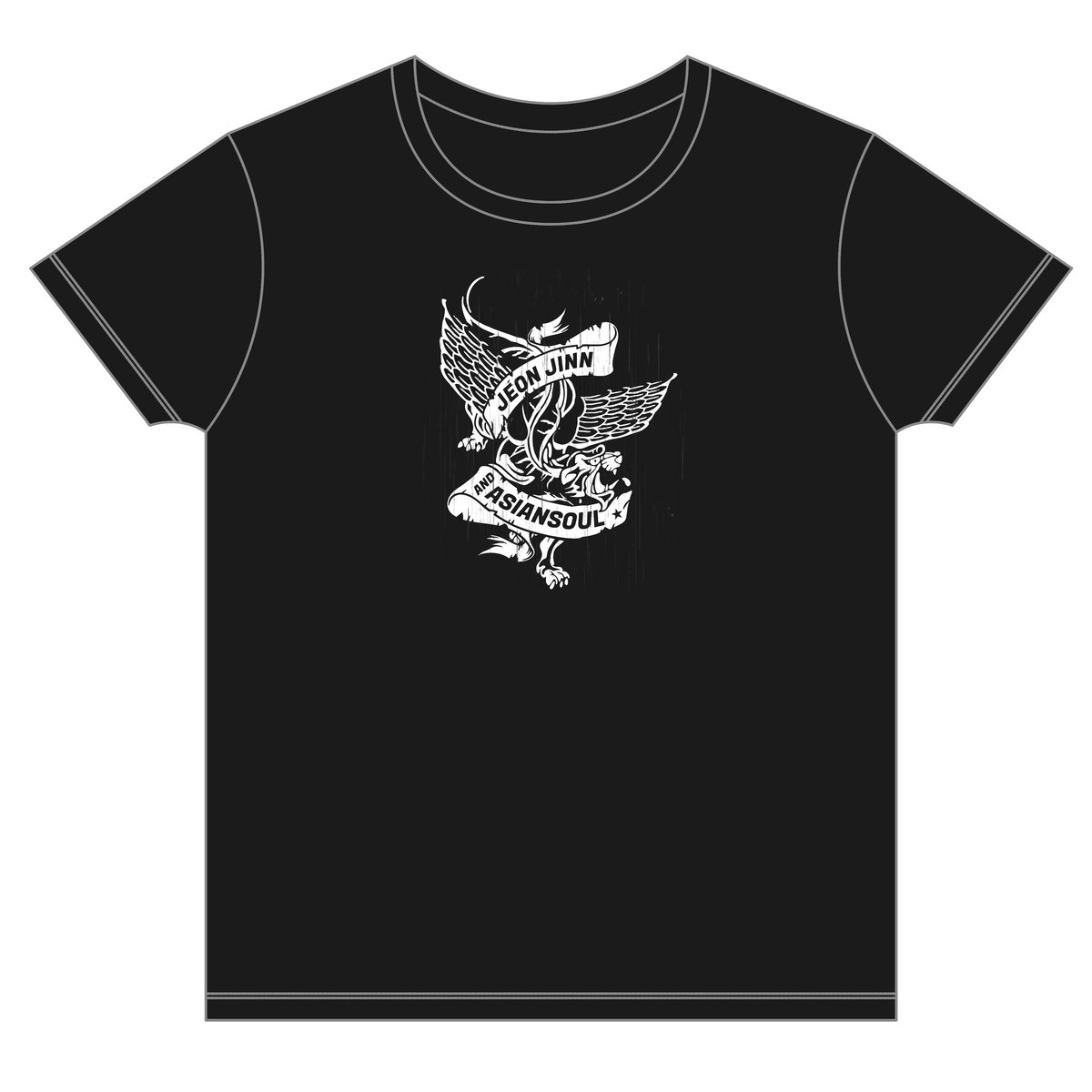 🆕【Tシャツ】「JEON JINN & ASIANSOUL⚠️ブラック(真っ黒)」 | JUG 