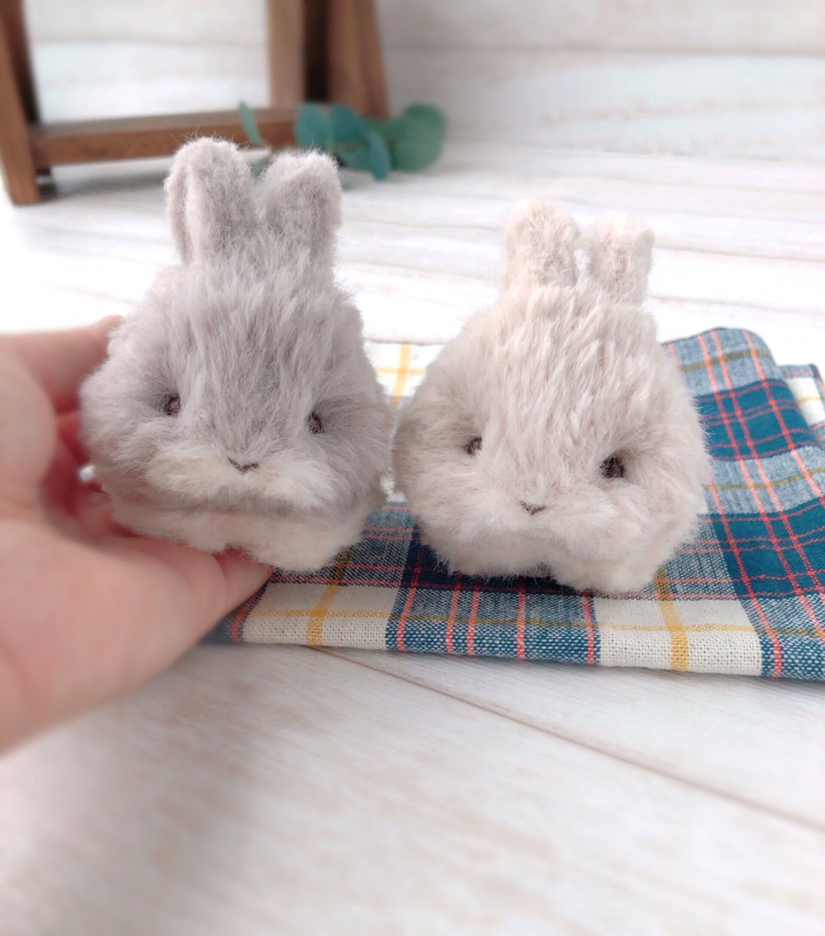 まるでぬいぐるみ 〗な がまぐち コインケース ◇立ち耳うさぎの可愛く 