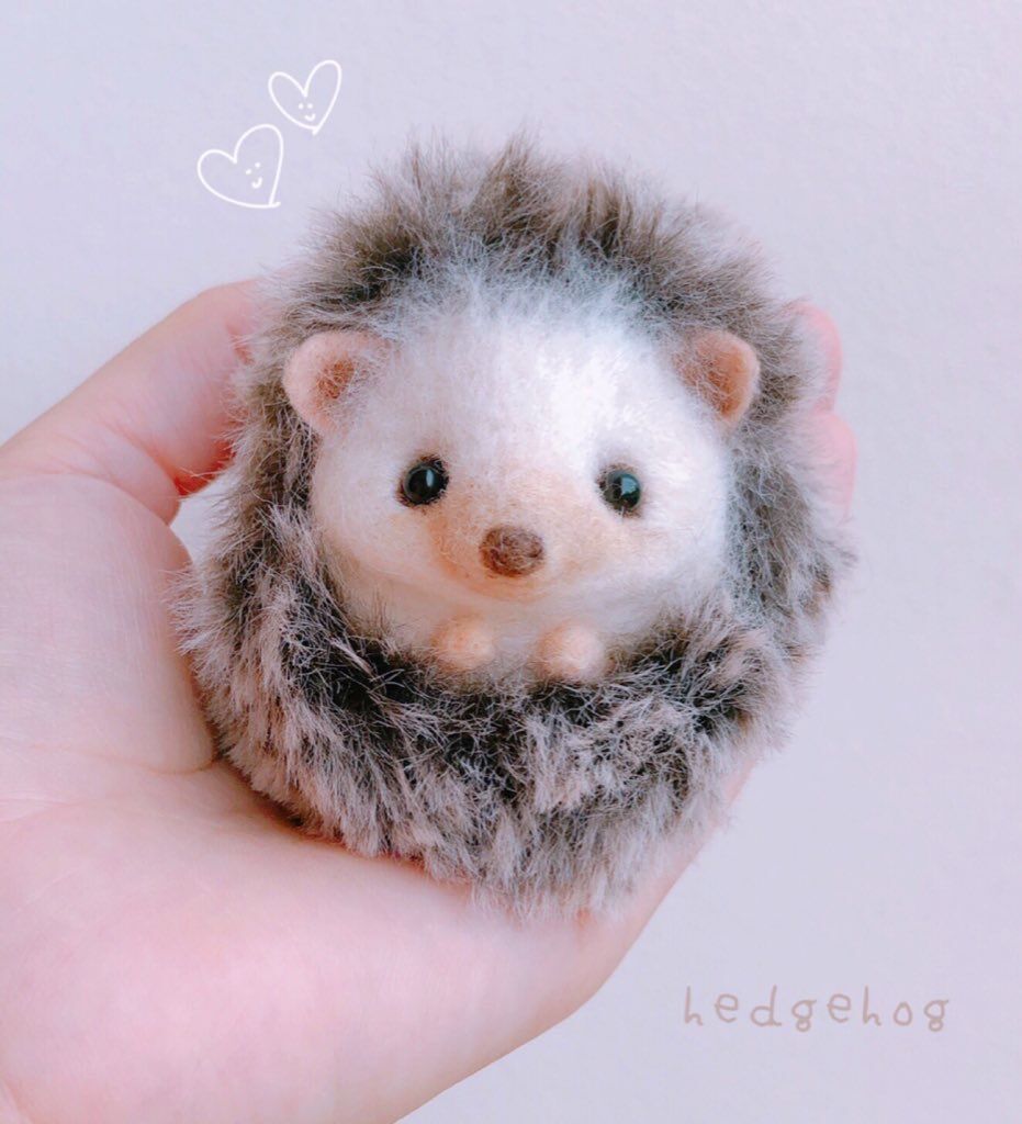 ふわふわハリネズミ 〗の がま口 コインケース 色:ブラウン | ちくちく