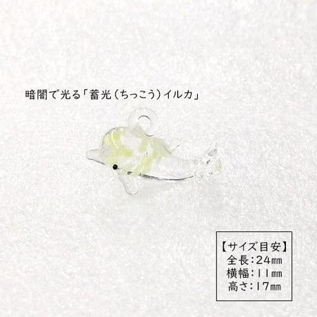 【ガラス細工　ミニチュアガラス】蓄光イルカ