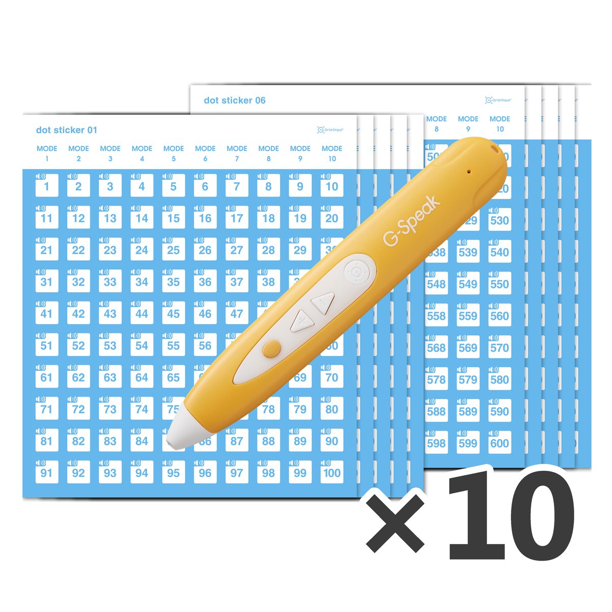 dot sticker (1-1000) + 音声ペンセット ×10 | 音声ペン・タッチ...