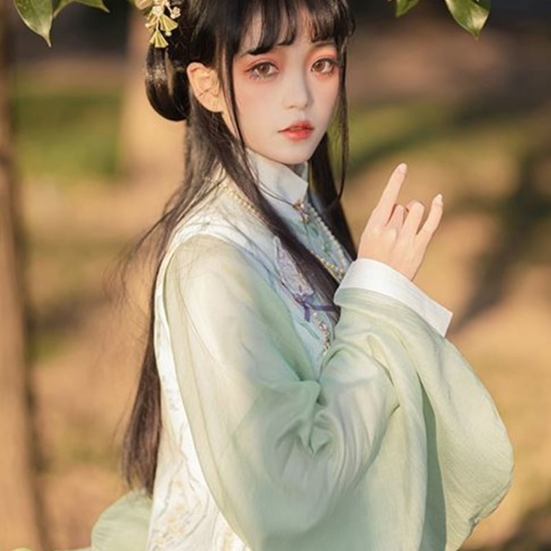 ブラウス NyaNya 春秋 長袖 ボリューム袖 華ロリ 中国風 宮廷風 