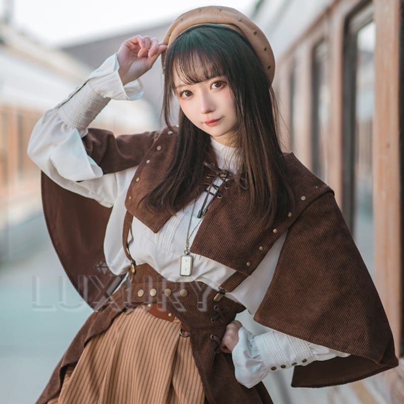 ケープ SteamPunk スチームパンク 春秋 コーデュロイ ボレロ