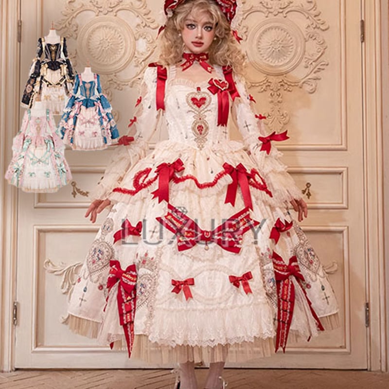 クラシカルロリータ クラロリ ワンピース のみ 4色 ロング丈 オープン