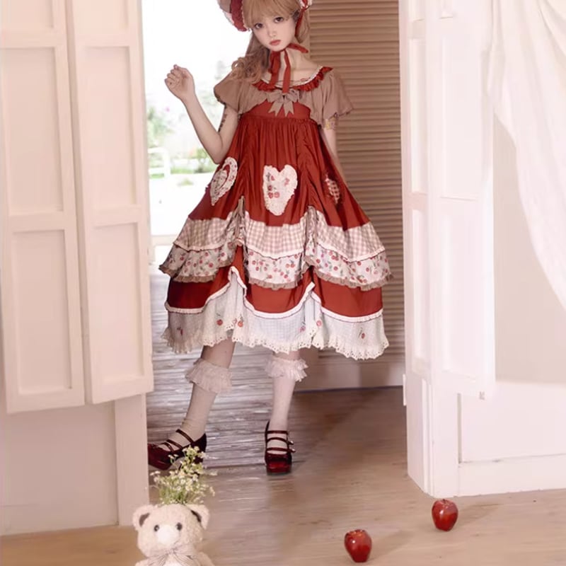 ロリータファッション ワンピース + ボレロ 2点セット 長さ変更可能