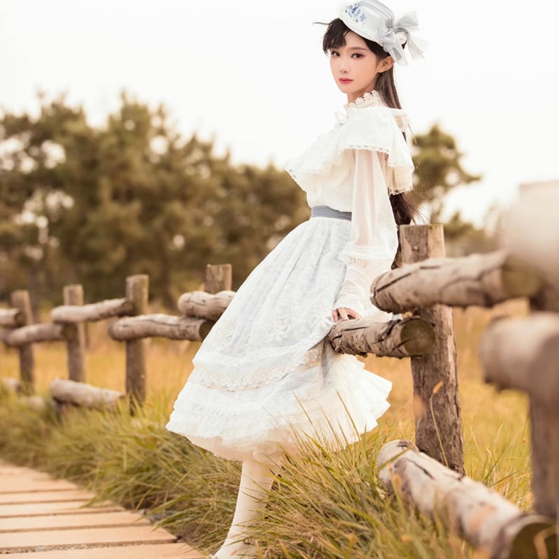 ロリータファッション 甘ロリ クラシカルロリータ スカート+ベルト