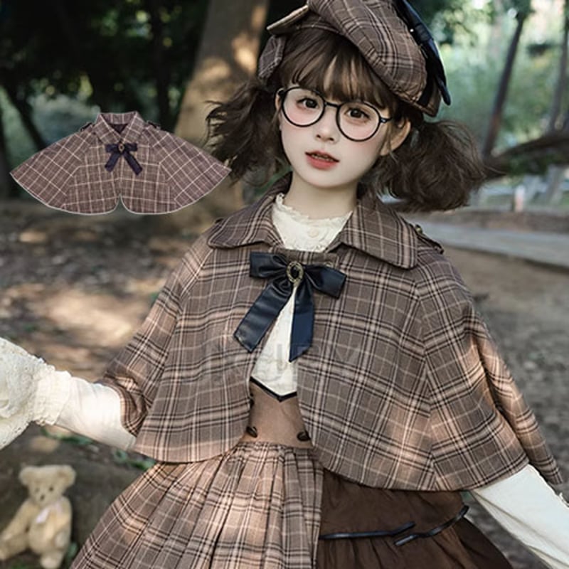 MILK ミルク 探偵風 ケープ マント コート パンツ チェック柄