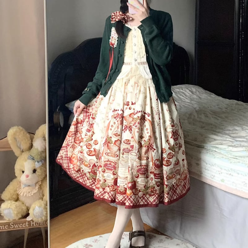 甘ロリ ロリータファッション ベルト付きフレアスカート のみ ひよこ