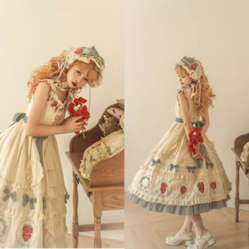 ドレスジャンスカ lolitabox いちご ストロベリー リボン
