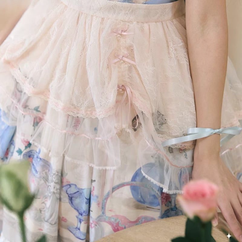 甘ロリ ロリータファッション エプロン のみ 花びら レース お嬢様