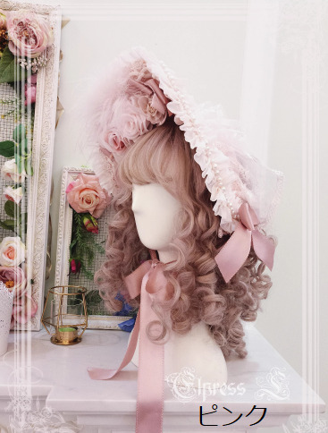 ボンネット 4色 Elpress クラシカル クラロリ 姫ロリ ヘッドドレス 甘