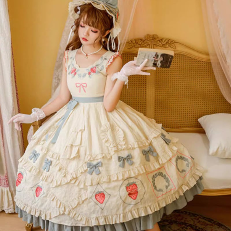 ドレスジャンスカ lolitabox いちご ストロベリー リボン