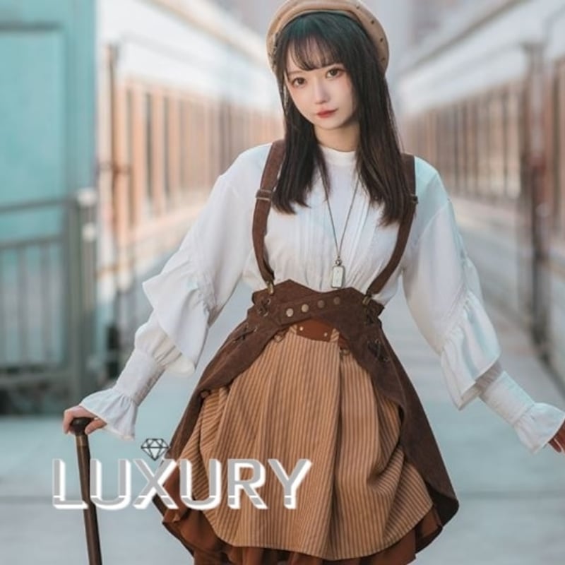 極美品　希少　SHIPS 長袖フリルデザインブラウス　ストライプ　ブラウン 極美品 希少 SHIPS 長袖フリルデザインブラウス ストライプ ブラウン