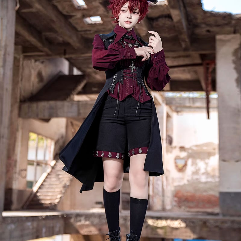 h.NAOTO Blood ロングベストコート ゴシック ゴスロリ 皇子 フリル