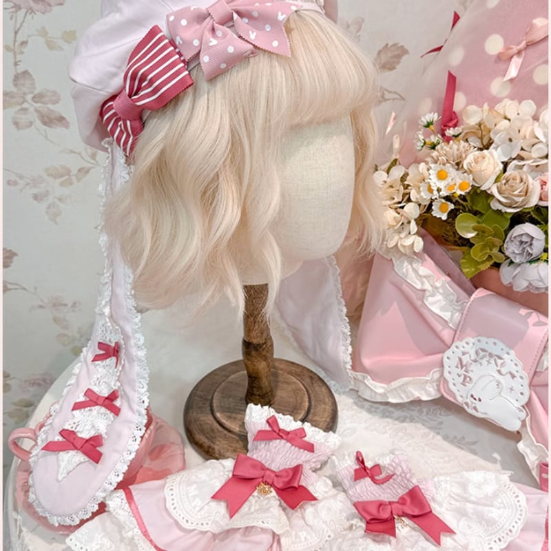 姫ロリ アクセサリー 小物 うさぎモチーフ ヘッドドレス ボンネット
